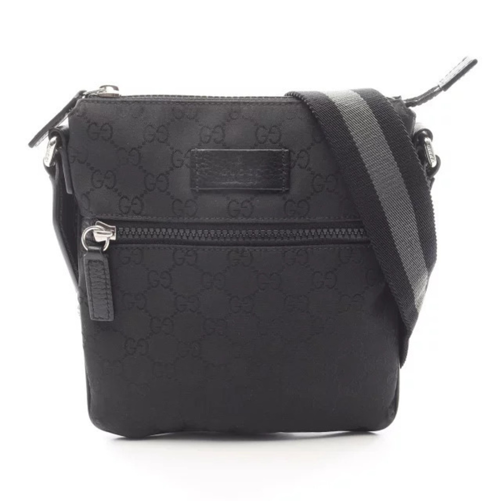 Gucci black GG crossbody messenger bag Black
